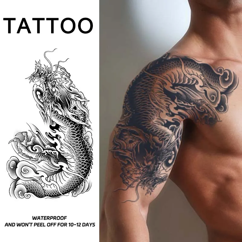 

Long Lasting Half Arm Herbal Semi-Permanent Tattoo Sticker Waterproof Custom Temporary Tattoo Sticker Fake Tattoo Covering Scars