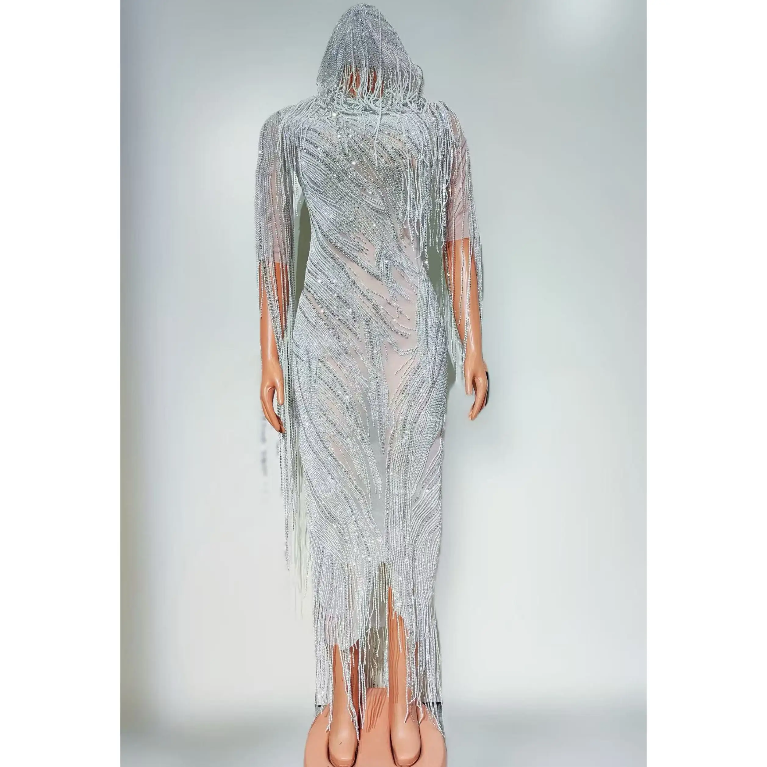 

Сценические костюмы с бриллиантами и кисточками, платье нестандартной формы для ночного клуба, бара, диджея, певицы, вечеринки Gogo, танцоров, фестивальная одежда DN21303