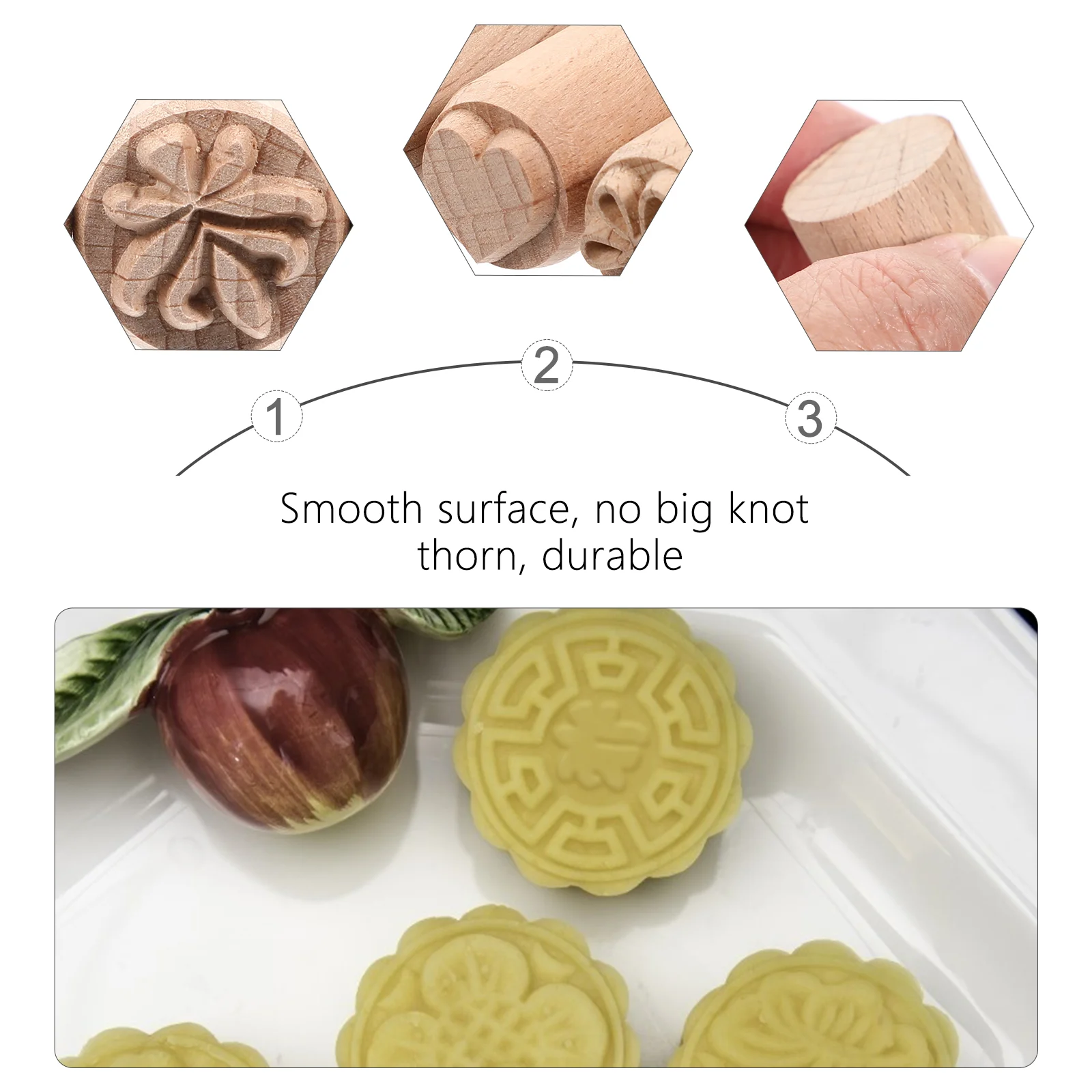 2cm Wooden Stamp Pottery Decorative Column Stamps Tools Craft Accessories Clay for DIY Playdough