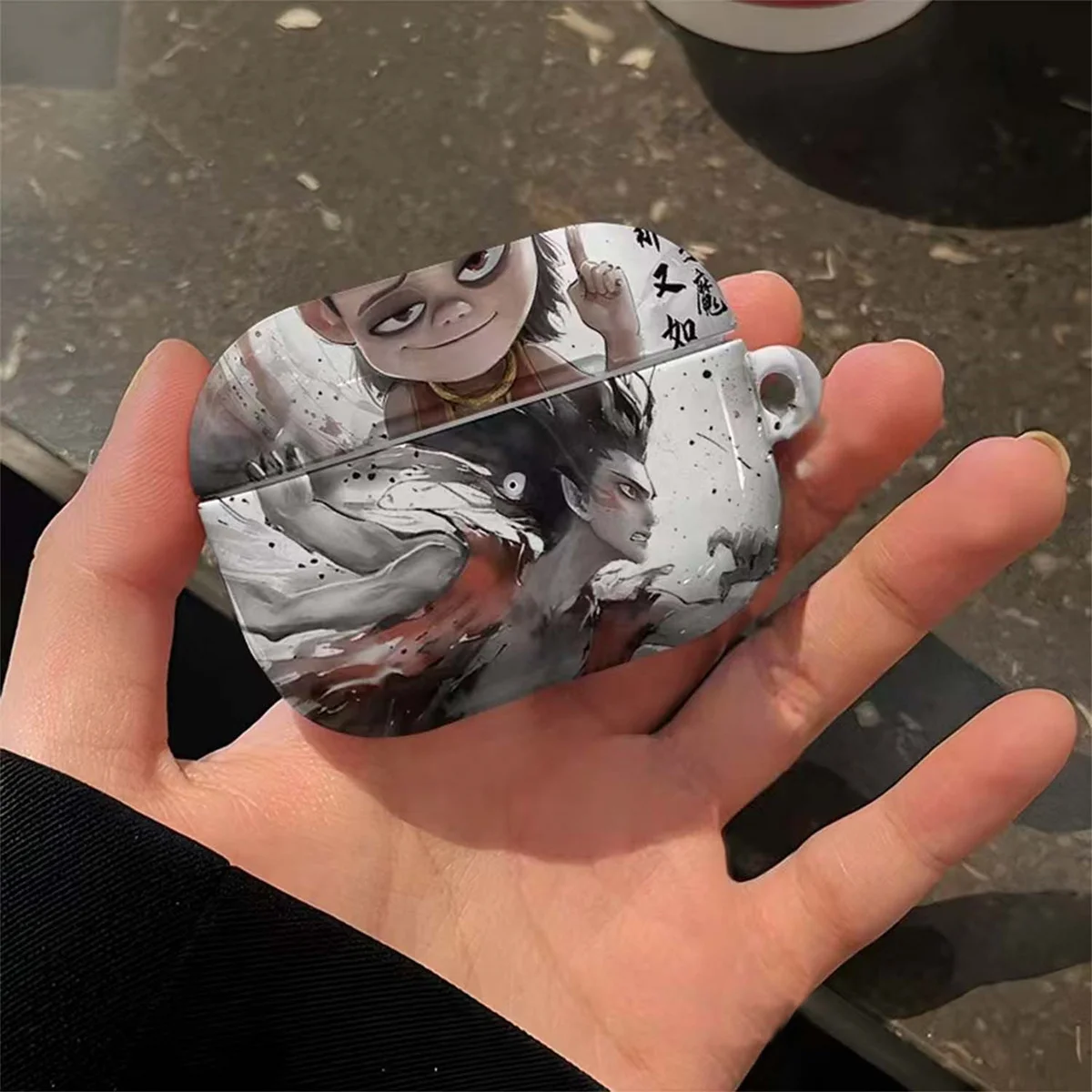 Cover for AirPods 4th/3rd/2nd/1st Generation,Cute Cartoon Popular Anime Ne Zha Earbuds Case for Airpods pro/pro 2 with keychain