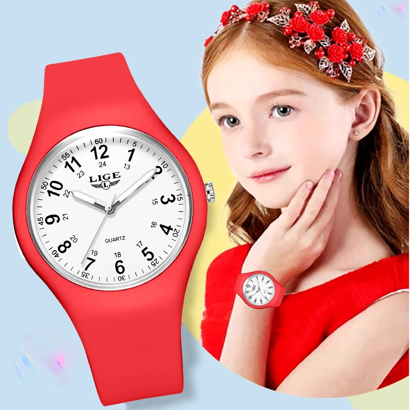 LIGE Casual Sport Kids Watch Colorful Fashion Children Watches Waterproof Clock Silicone Student Watch For Boys Girls Child Gift
