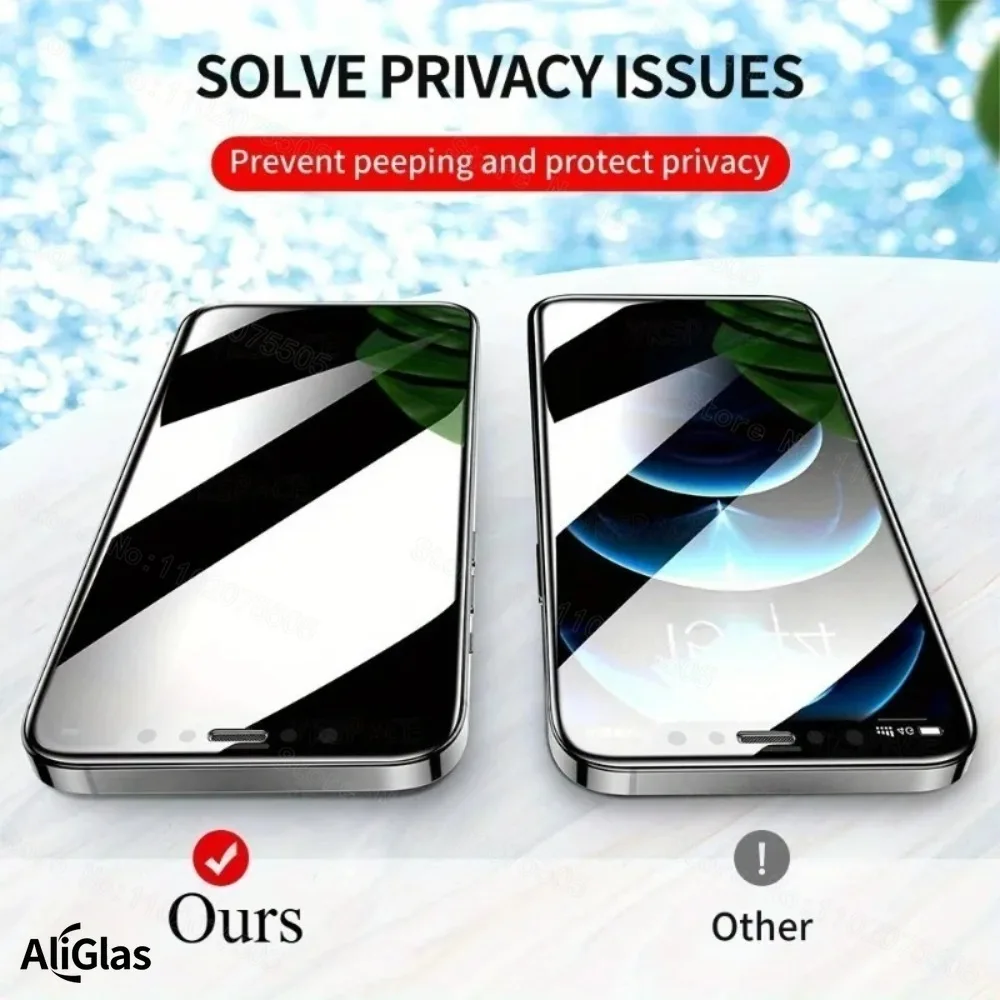 

3 шт. защитные пленки из закаленного стекла для Iphone 11 12 13 14 15 16 17 Pro Max 16e Air с защитой от подглядывания стекла