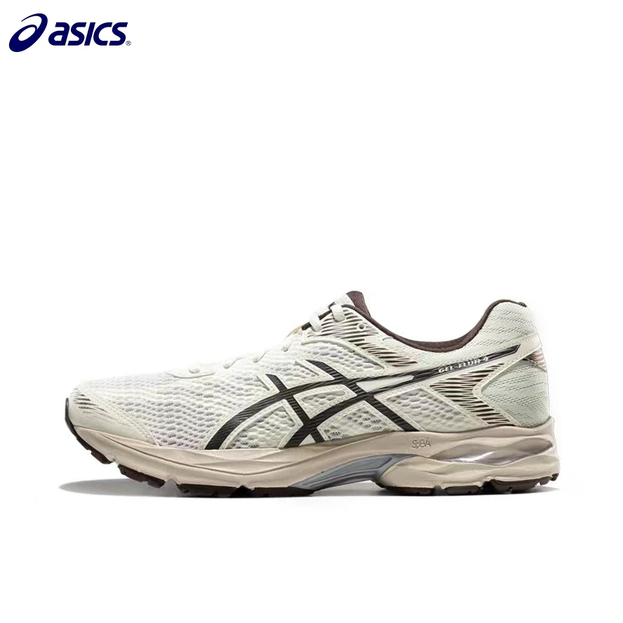 Asics Gel-Flux 4 Shoes Cushion Women Men Sneaker Breathable Flat Shoes Anti-skid and Wear Resistance White Brown