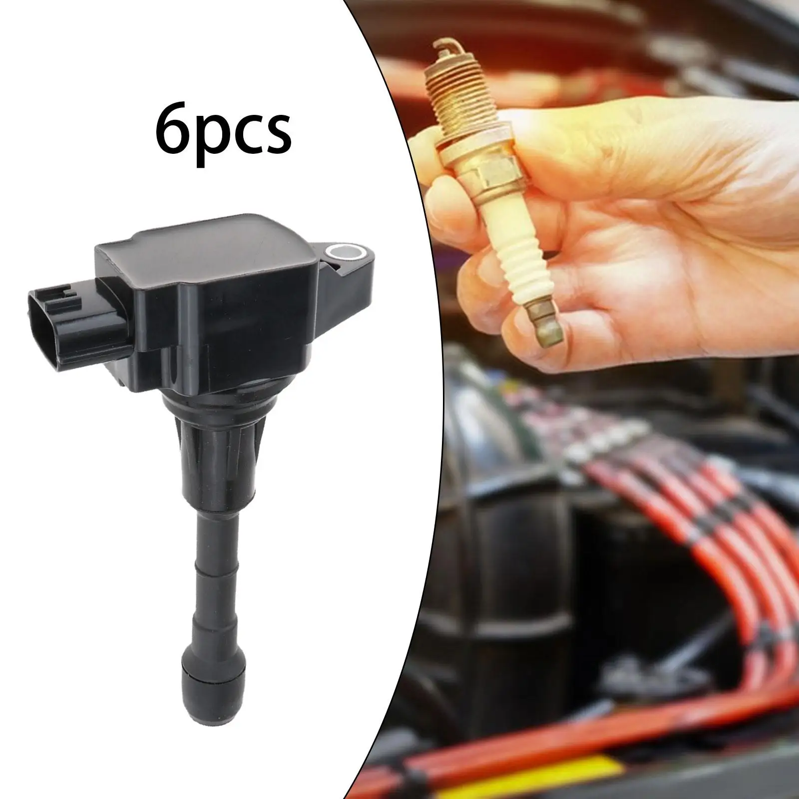 

6 Pieces Ignition Coil uf550 22448-ja10C for Infiniti G25 2.5L V6 2011-2012 Repair Parts Professional Simple Installation