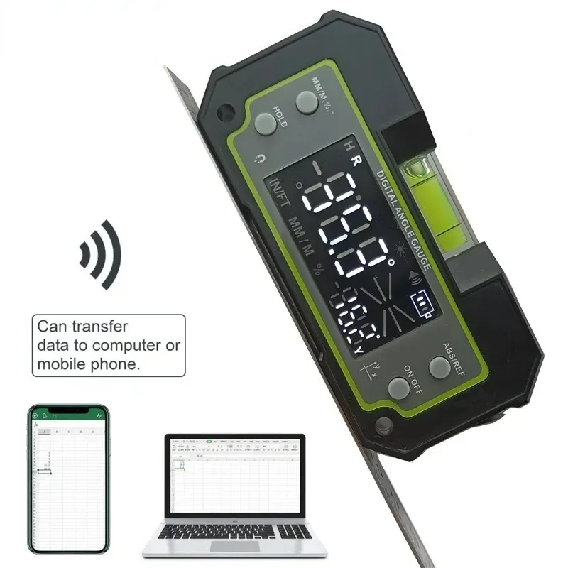 DC170 Bluetooth Digital Level Inclinometer Angle Finder Laser Dual-axis Electronic Protractor Angle Measure Triangle Ruler Meter