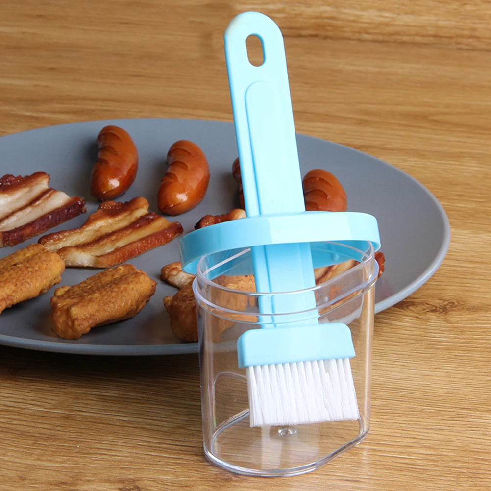 

2Pcs BBQ Brush with Base for Sauce Container Oil Basting Grilling Butter Food Kitchen Tool Silicone Resin Non-Toxic Heat