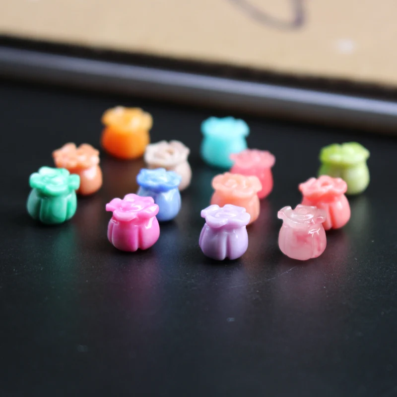 10Pcs 8mm Artificial coral beads Lovely Lily of the Valley Flower Beads Double Colored Multi-color for Jewelry making DIY