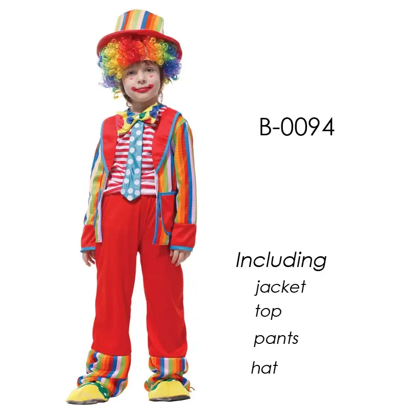 Circo Clown Costume for Children, Carnaval, Halloween, Purim, Performance, Crianças, Meninas, Meninos, Fantasia, Cosplay