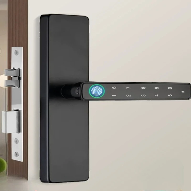 Bluetooth NFC Smart Door Lock, Fingerprint Recognition, Password Keypad, Mechanical Key, Split Handle for Home Office Bedroom