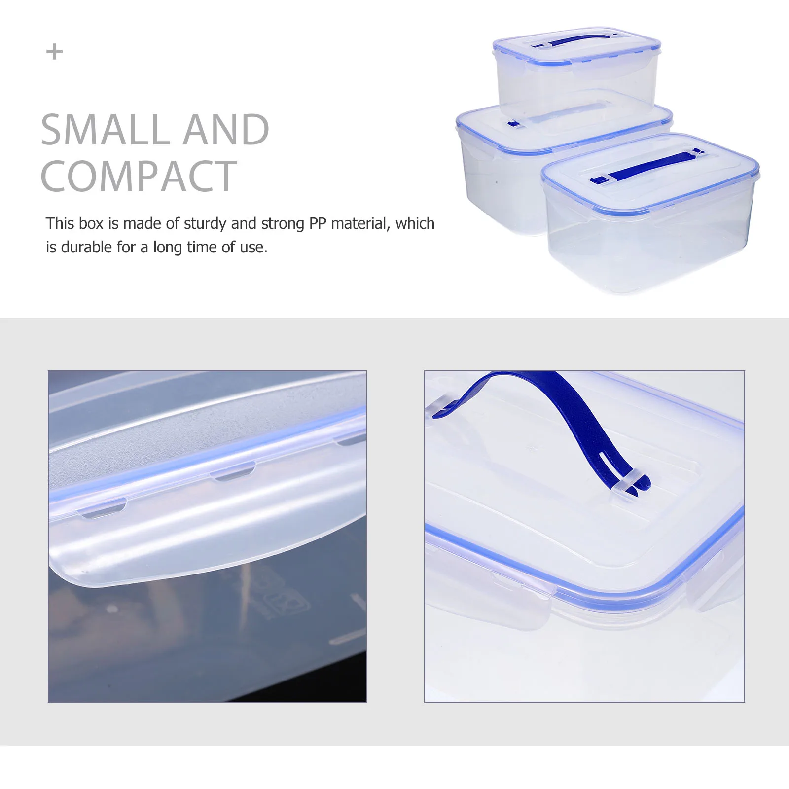 

Airtight Kitchen Box Food Storage with Handle Large Capacity Fresh Box for Spaghetti Beans Flour Cosmetics PP Material