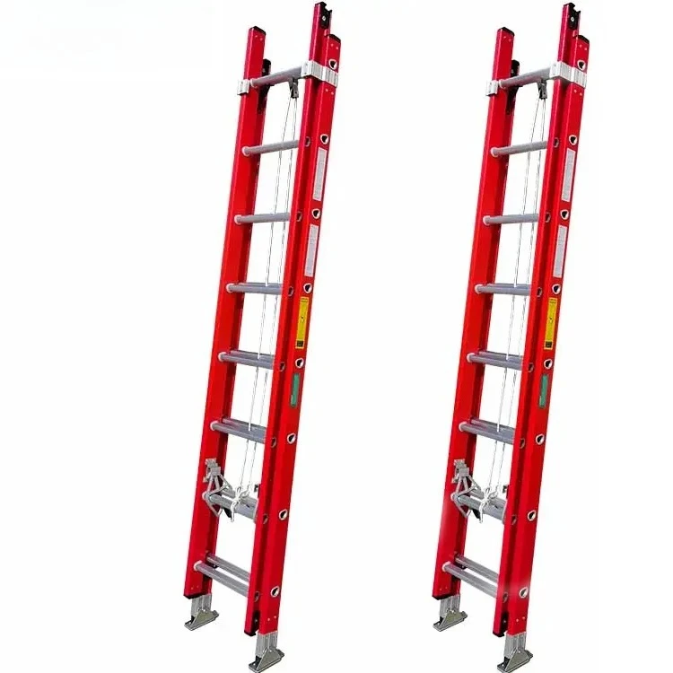 Electric Insulating Double Sided Multipurpose Fiber Glass Ladder Foldable Fiberglass Ladders Extension Ladders
