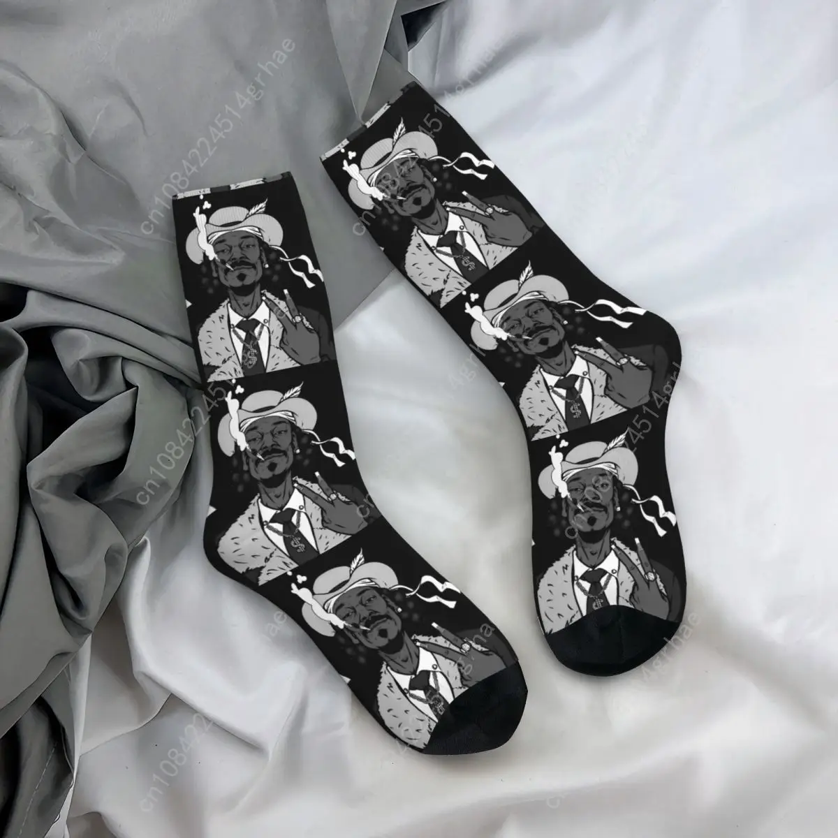 Snoop Dogg Rapper Socks Funny Stockings Men High Quality Outdoor Socks Winter Custom Non Slip Socks