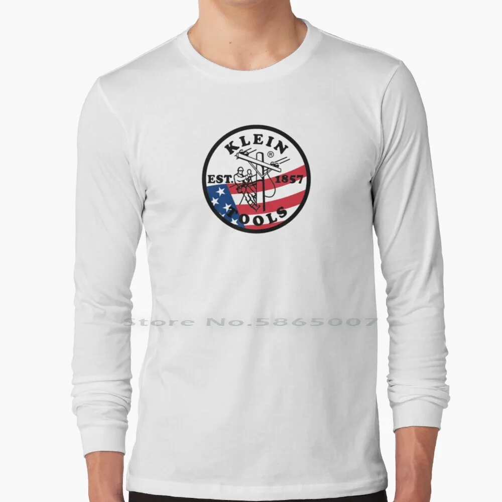 Klein Tools-Est . 1857 Logo ( Usa ) 100% Cotton Long Sleeve T Shirt Klein Tools Electrician Sparky Tradesman Hard Builder Money