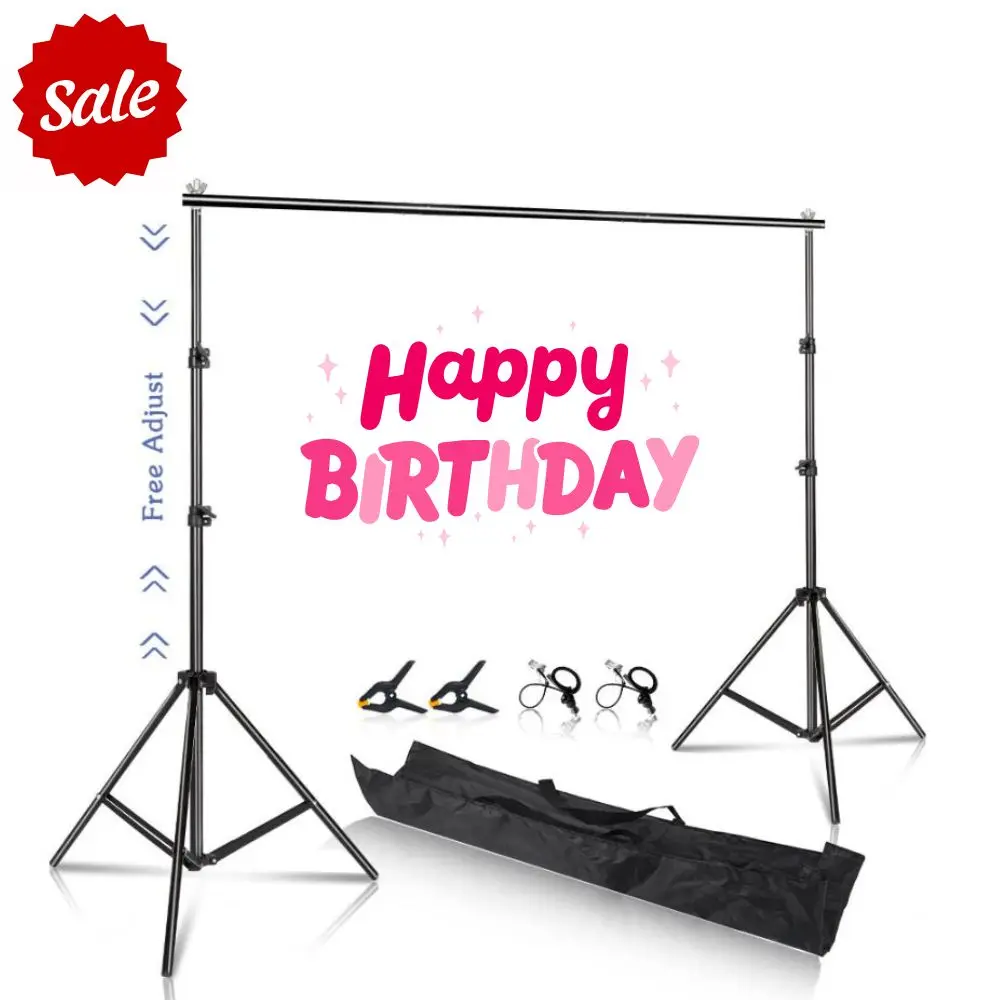 SH 2.6x3M/8.5x10ft Photo Frame Studio Backdrop Background Stand, Adjustable Telescopic Background Support System with Carry Bag