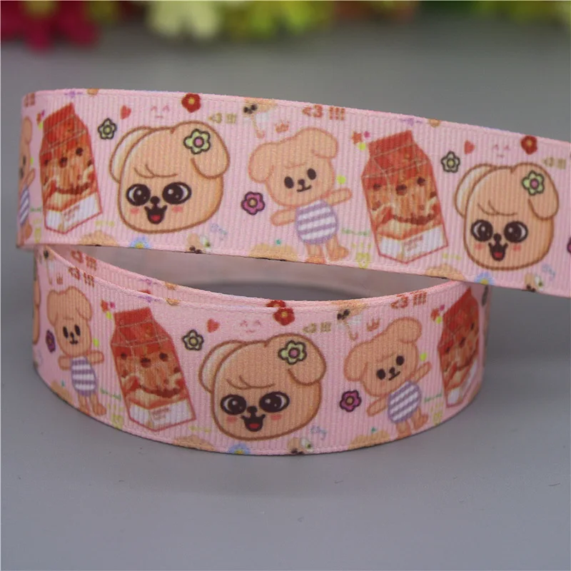 DHK 50 متر الباندا الكرتون Kawaii المطبوعة Grosgrain الشريط اكسسوارات المواد أغطية الرأس الديكور DIY بها بنفسك الخياطة الحرفية S2093