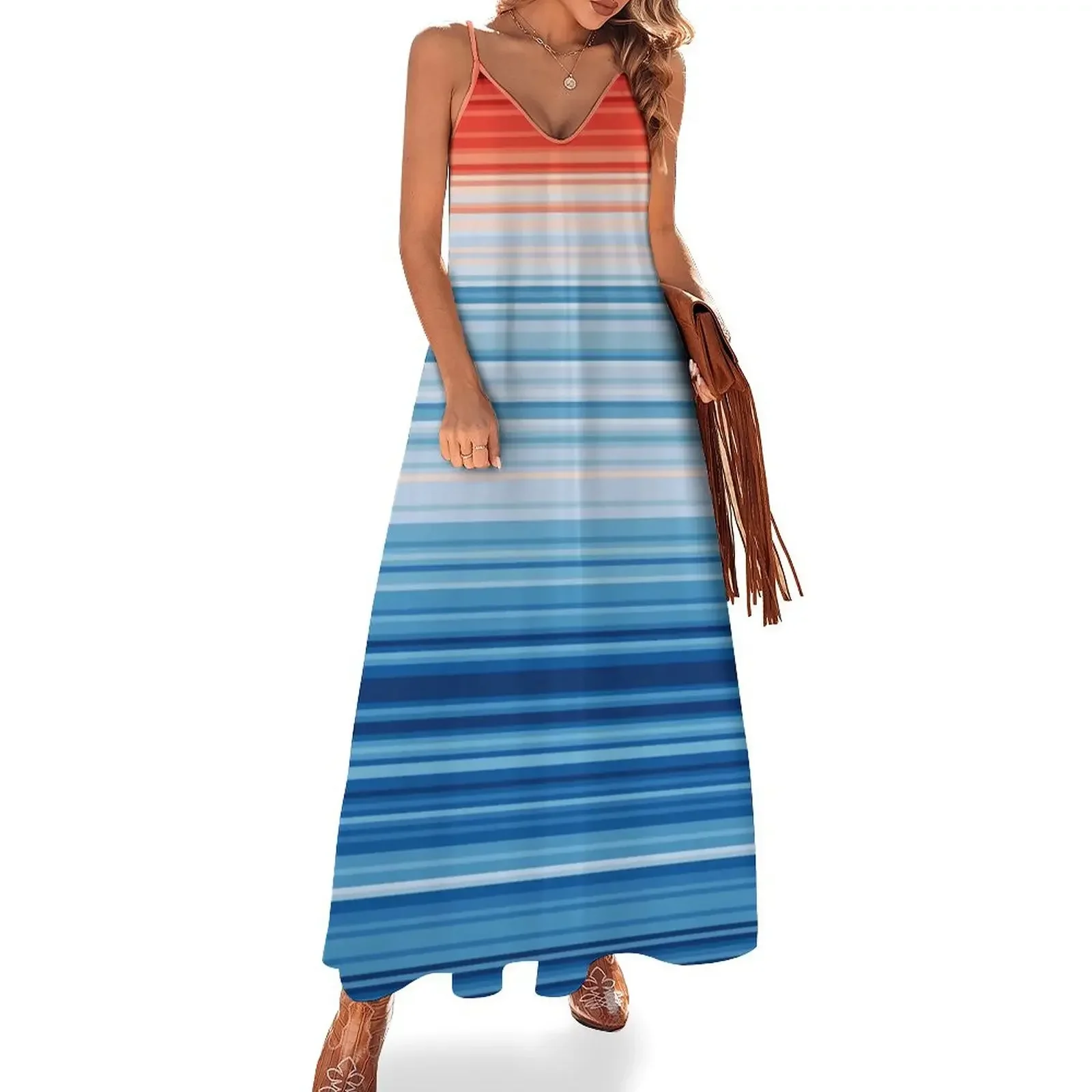 

Climate Change Stripes Sleeveless Dress women long dresses ladies dresses for special occasion women's fashion dresses Dress