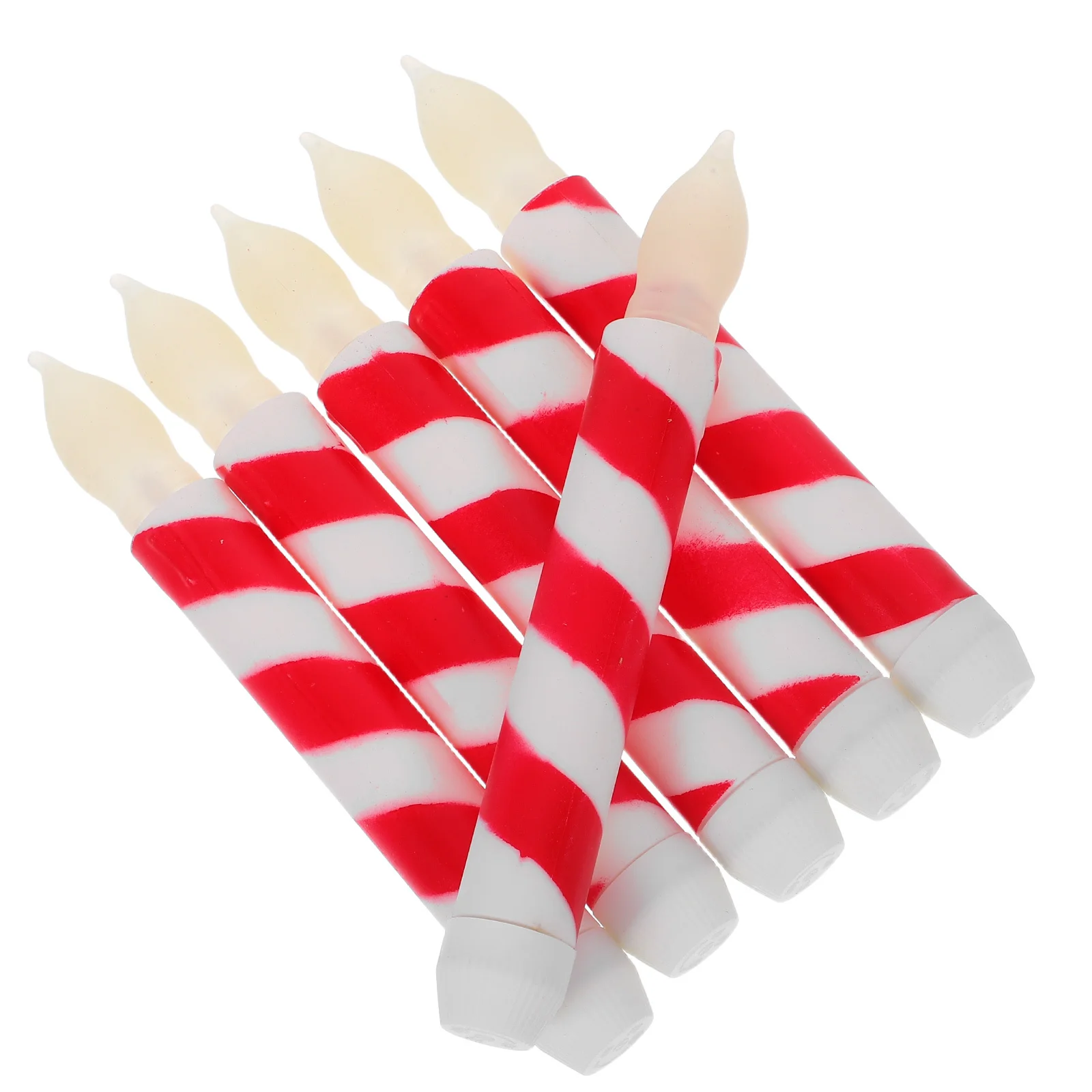 Velas Led sin llama, 6 uds., funcionadas para velas cónicas, llama parpadeante, fiesta en casa, boda