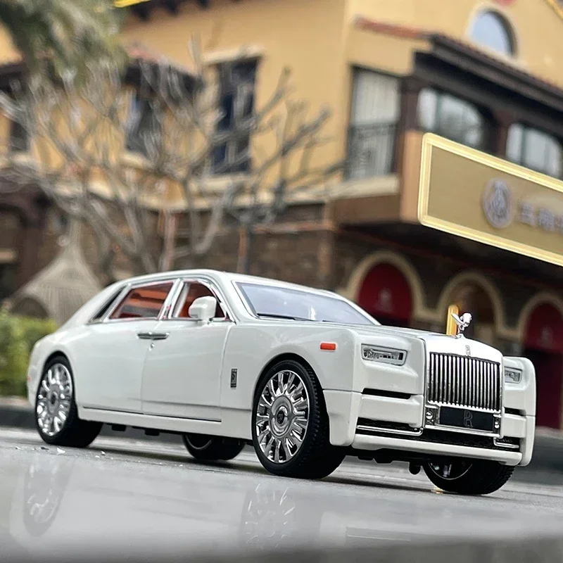 2022 New 1/20 Rolls-Royce Phantom Alloy Luxy Car Model Diecast Metal Toy Vehicles Car Model Simulation Sound and Light Kids Gift