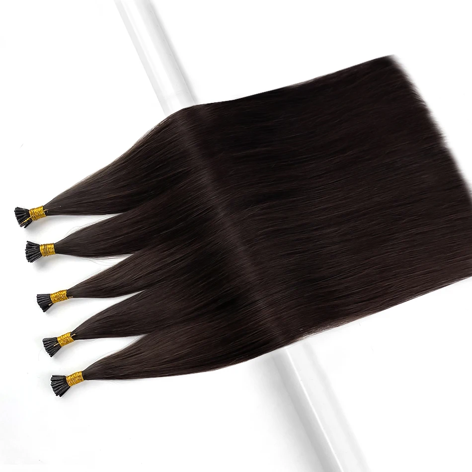 Eu ponta extensões de cabelo humano 100% extensões de cabelo reto real cabelo de fusão em massa eu ponta extensões de cabelo natural