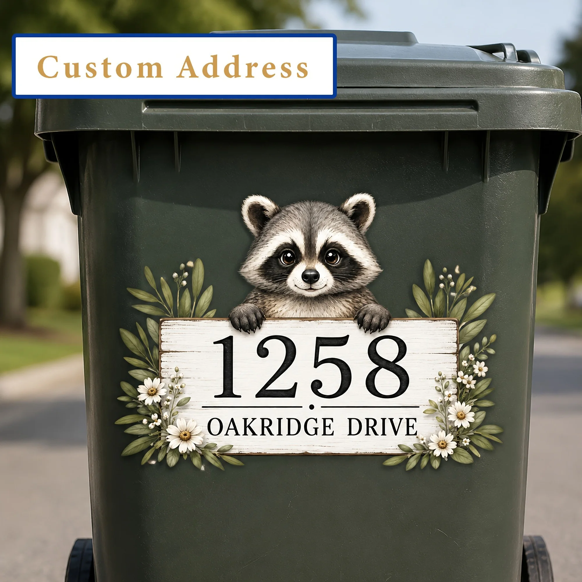 Home Office Number - Adesivi personalizzati per bidoni della spazzatura: