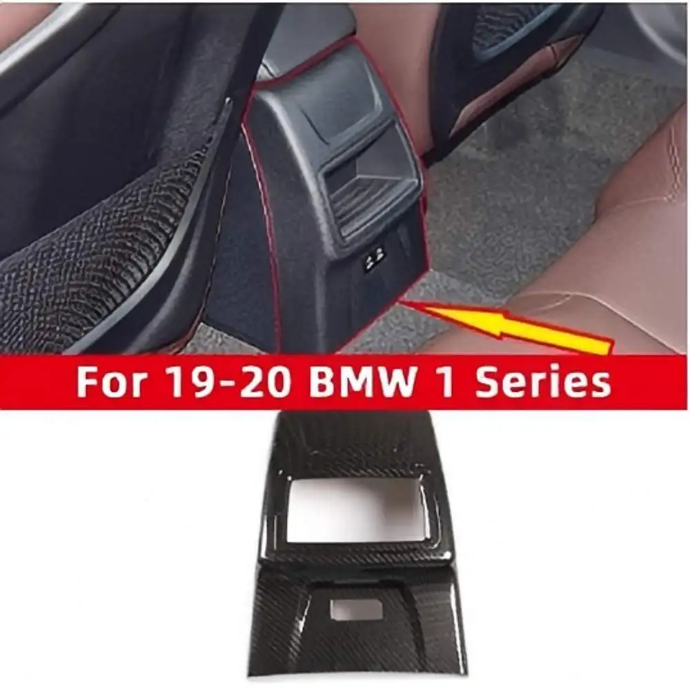 1PCS ABS Carbon Style Rear Air Condition Outlet Cover For BMW 1 Series F20 F21 2016-2020 Rear Anti Kick Guard Trim Accessories