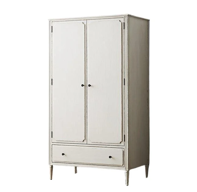 

Retro furniture wardrobe oak locker American solid wood European adult wardrobe