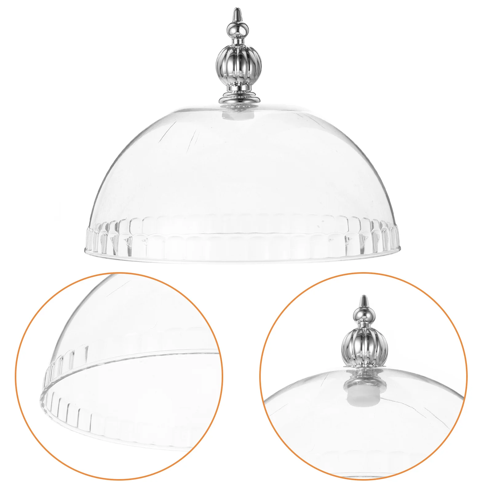 

6.8 Inch Plastic Cake Dome Cover Clear Reusable Transparent Heat Resistant Cheese Lid For Charcuterie Boards Snack Tray Display