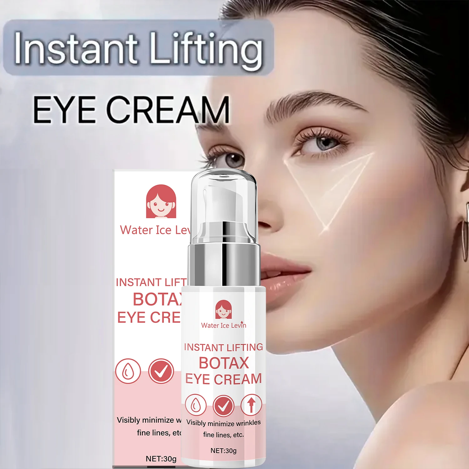 Instant Lifting Botax Oogcrème, Bijengif-geïnfuseerd, verstevigt en hydrateert, minimalisiert rimpels - Zacht voor alle huidtypes