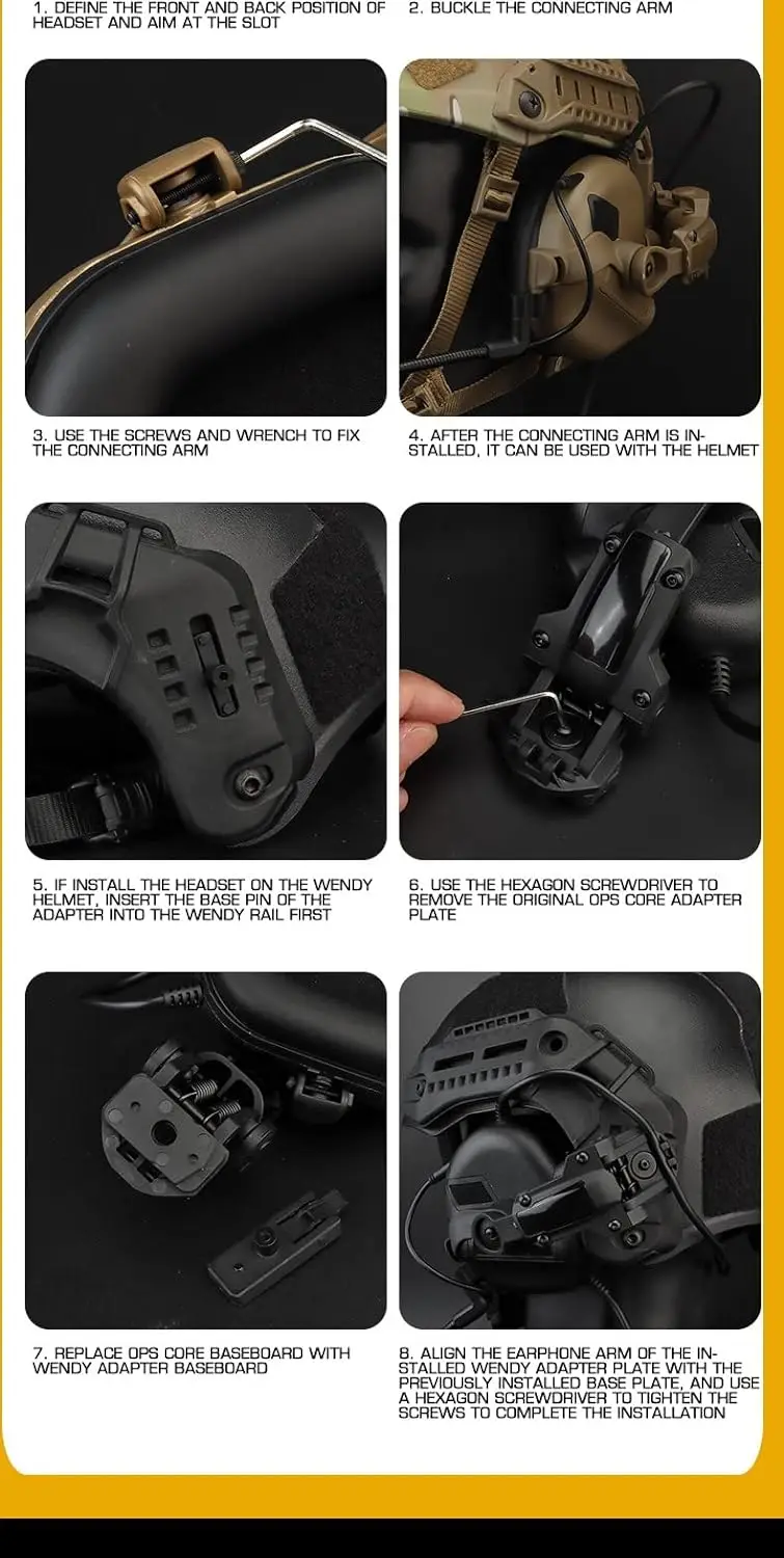 Multi-Hoek Rotatie Helm Rail Adapter Voor Tactische Headset Fit Ops Core Arc En Team Wendy M-LOK Rail