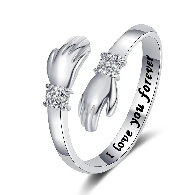 Women's Adjustable Hug Ring, Creative Love Design