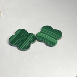 50pcs Per Lot Natural Green Malachite Flat Flower Shape Cabochon Gemstone for 925 Sterling Silver Jewelry Making