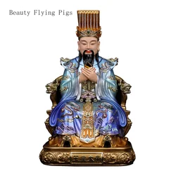 1PCS 30CM Handmade Resin Jade Emperor Statue Home Feng Shui Decoration Office Desktop Crafts decorative figurines
