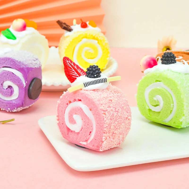 

Simulated Swiss roll wet soft decompression kneading toy cake model decoration food photography props dessert shop display props