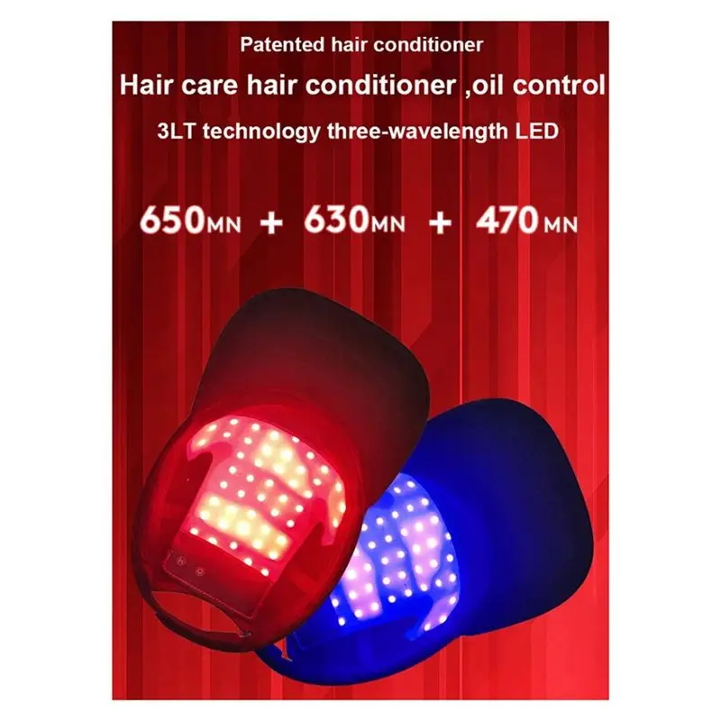 A63Z Upgrade Infrared Hair Growth Instrument Physiotherapy Head Cap Laser Red Blue Light Hair Care Device Relaxation Therapy view 6