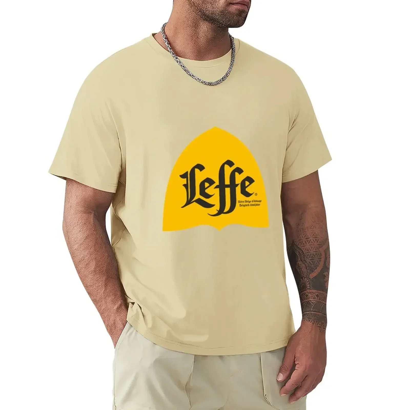 leffe beer belgisch T-Shirt new edition tops korean fashion oversized t shirt  vintage graphic t-shirts Men's cotton t-shirt