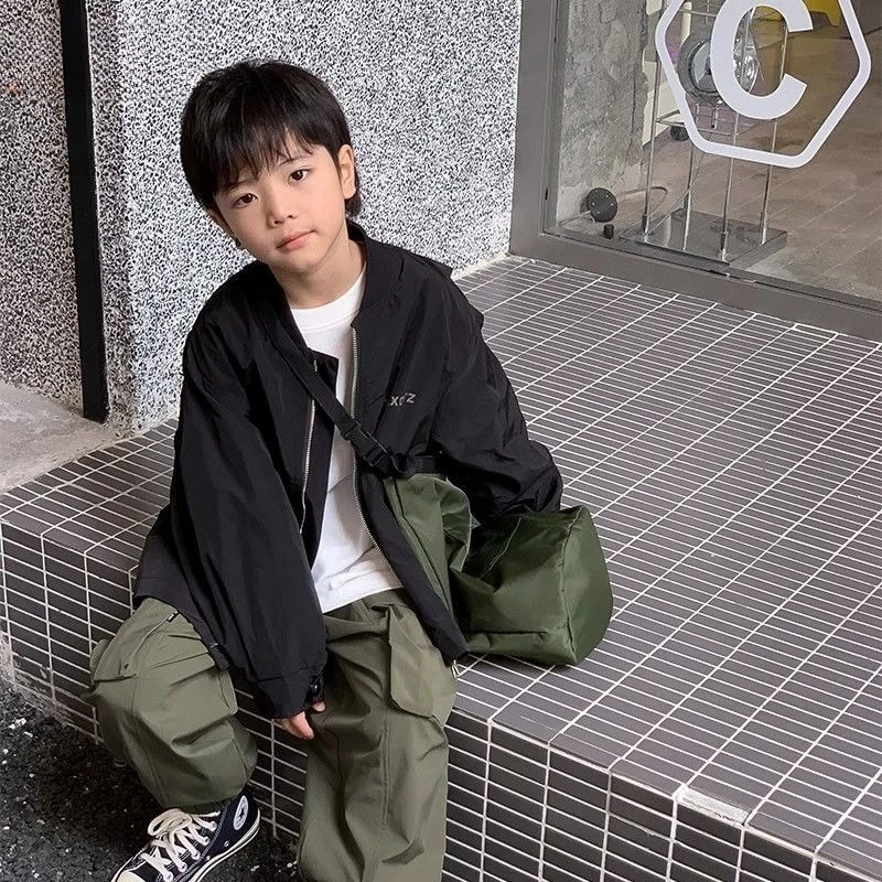 

2025 Spring Autumn Boy's Korean Style Stylish Jacket for Big Kids Trendy Casual Outerwear