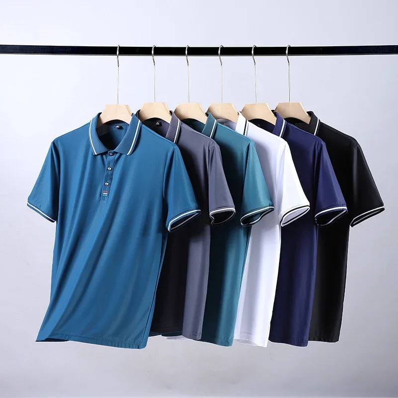 Plus Size 6XL 7XL 8XL High Quality Summer Short Sleeve Business Shirts Men Breathable Casual Gym Jogging Golf Hiking Polo Shirts