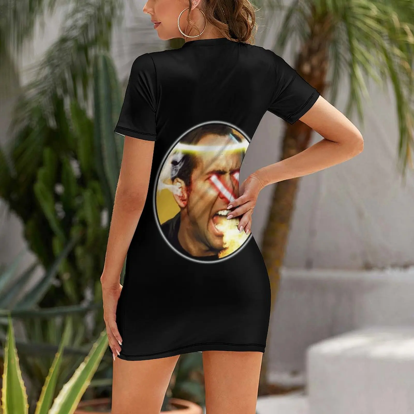 Nicolas Cage Rage - Nicholas Cage - Nick Cage - Nic Short Sleeved Dress Beachwear