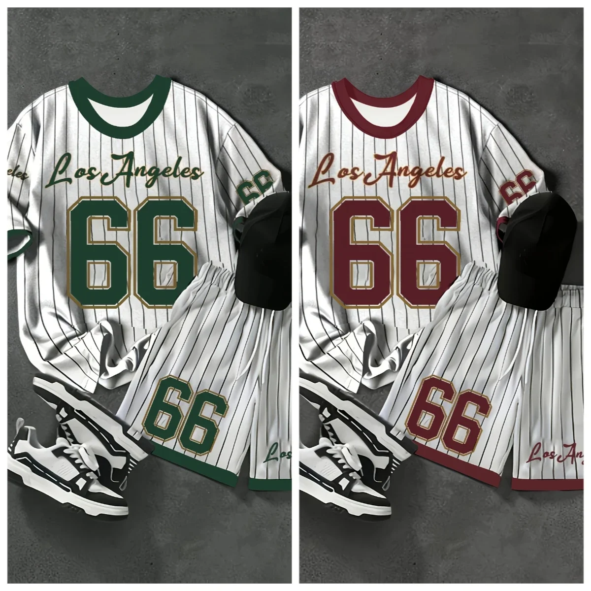 

2025 Summer Hot Selling Men's Printed Polyester Short Sleeved Shorts Set for Daily Wear, Trendy Casual Breathable Set