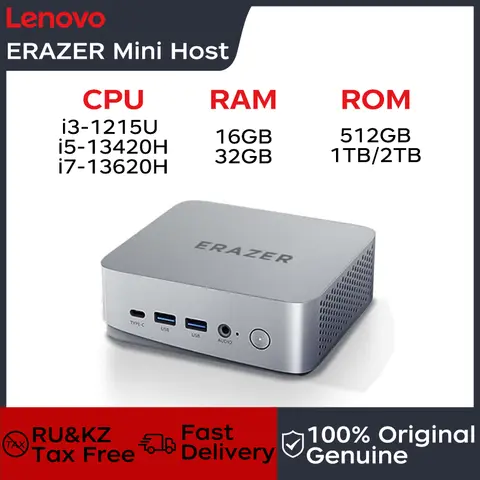 Mini PC Lenovo Eco Erazer D80 da 0,8 litri, dimensioni ultracompatte, Intel Core I3/I5/I7 DDR4, interfaccia Grand Slam, Wifi 6 e BT5.2 Mini Host