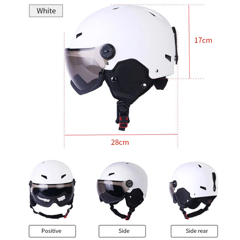 2022 New Adult Warm Ski Helmet Outdoor Sports Protective Equipment Ski Riding Head Safety Helmet With Glasses