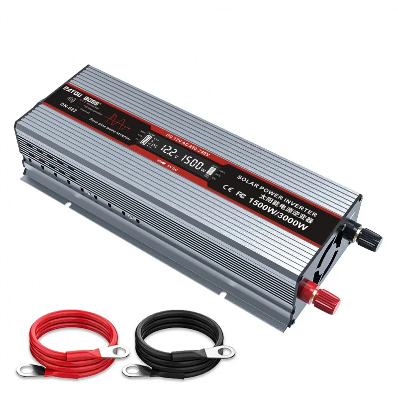 Pure Sine Wave Inverter 12V Into 220V Car Home High Power 1500W Battery Converter