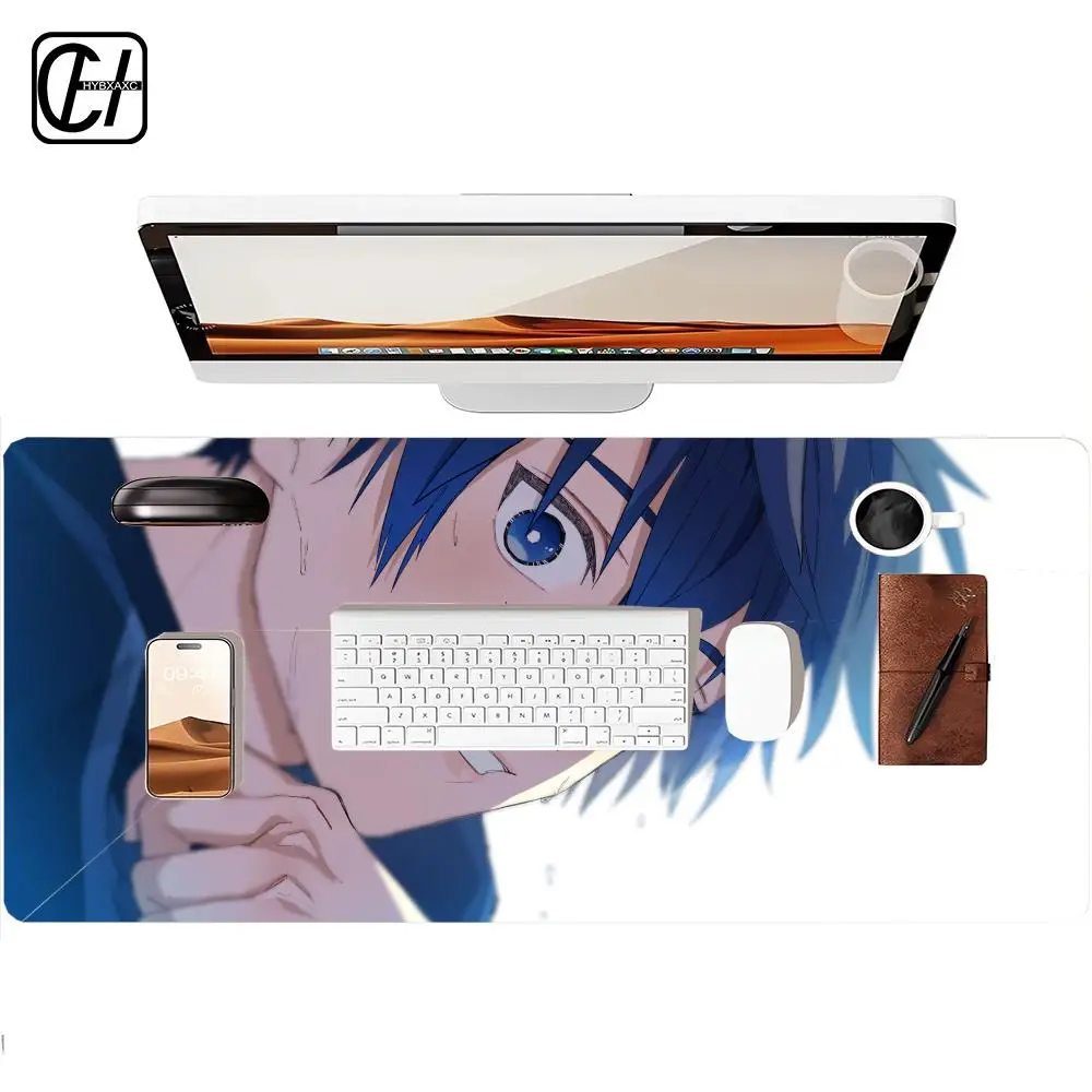 Blue Lock Mouse Pad Large Mouse Pad & Computer Game Mouse Mat (35.4x15.7IN/31.5X15.7IN Map) (90
