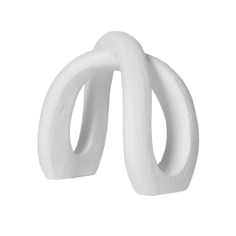 

Modern Abstract Geometric White Special-shaped Ornament Ring Creative Model Room Sales Office Club Hotel Soft Decoration