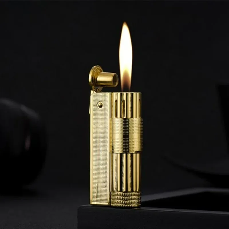 Luxury Creative Windproof Vintage Genuine Metal Alloy Vintage Kerosene Lighter Men Cigarette Oil Lighter