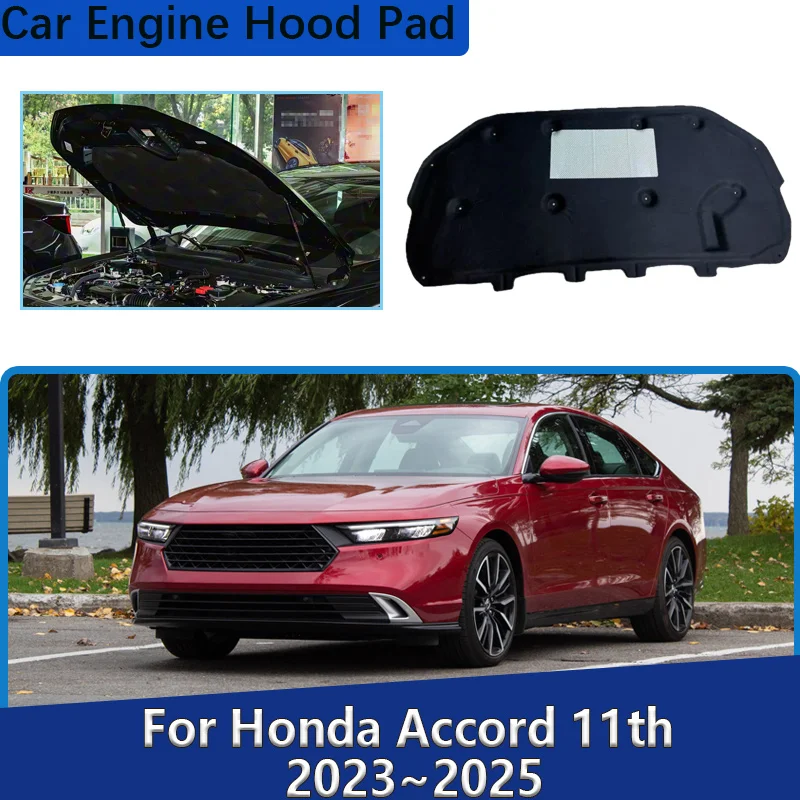 

Front Hood Lining For Honda Accord 11th 2023 2024 2025 Engine Compartment Sound Insulation Mat Noise Reduction Car Accessories