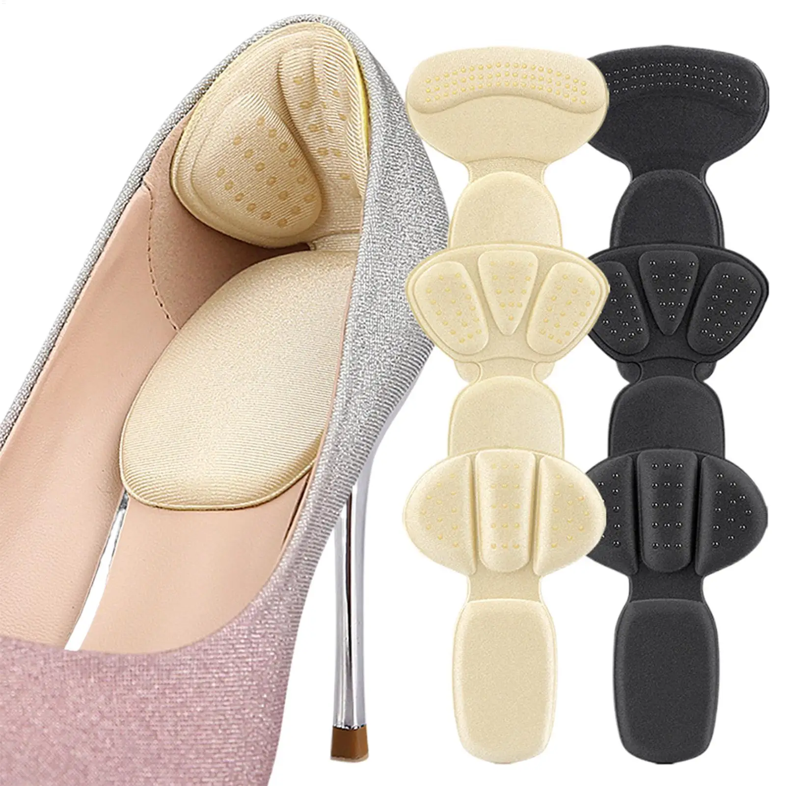 10Pcs Heel Pad Sneakers High Heels Rear Anti Fall Insole Self Adhesive Shoe Pads Anti Slip Inserts Heel Protectors Shoe Pads