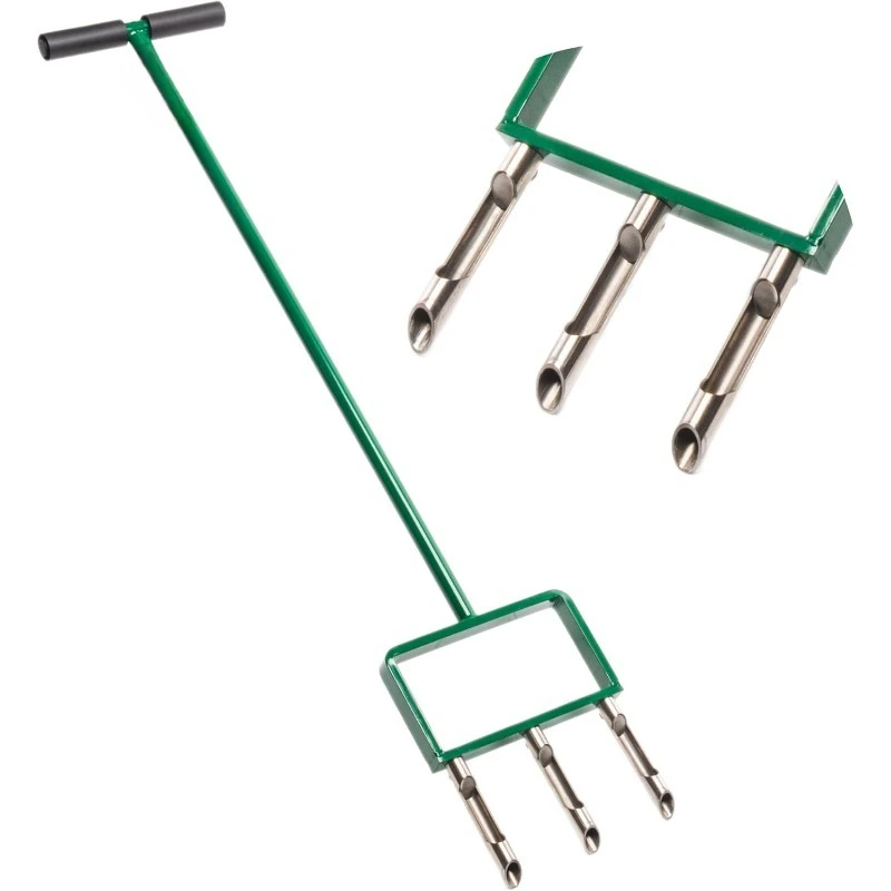 Hollow Tine Lawn Aerator Tool l Manual Lawn  Plug Aerator and Aerator Lawn Tool for Soil Compaction Yard Tools