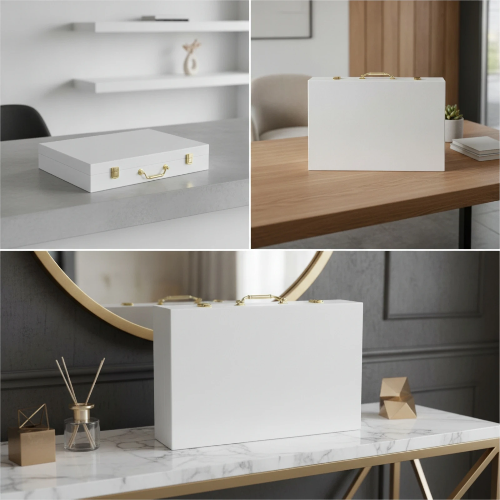 Leather Presentation Case Structured Gift Packaging Box for Professionals, Storage, Business Gifting