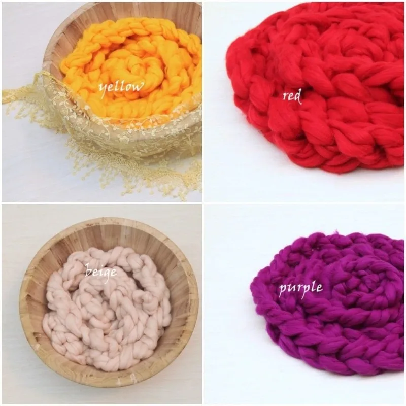 

Chunky Knit Merino Wool Braid, 4M Basket Stuffer, Newborn Photo Props ニューボーンフォト 신생아 사진 accessoire bébé neugeborenenfotografie